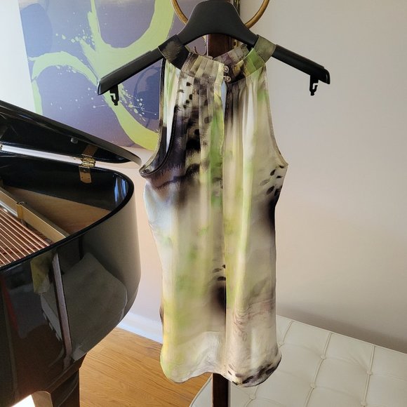 Freda's Silk Watercolour Halter Neck Blouse - Picture 7 of 13